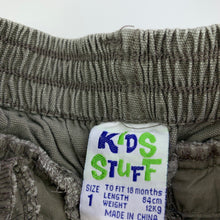 Load image into Gallery viewer, Boys Kids Stuff, khaki cotton cargo pants, elasticated, Inside leg: 26cm, FUC, size 1,  
