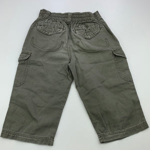 Boys Kids Stuff, khaki cotton cargo pants, elasticated, Inside leg: 26cm, FUC, size 1,  