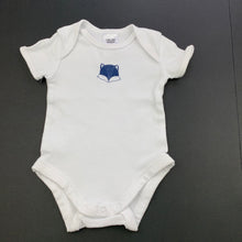 Load image into Gallery viewer, unisex Target, white cotton bodysuit / romper, fox, GUC, size 0000,  