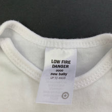 Load image into Gallery viewer, unisex Target, white cotton bodysuit / romper, fox, GUC, size 0000,  