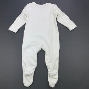unisex M&S, cream cotton coverall / romper, GUC, size 000,  