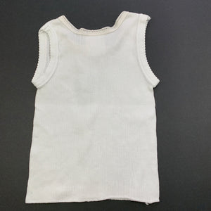 unisex Essentials, ribbed cotton singlet top, elephant, FUC, size 0000,  