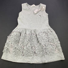 Load image into Gallery viewer, Girls Jack &amp; Milly, grey stretchy embellished party dress, FUC, size 1, L: 45cm