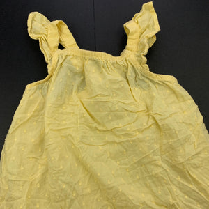 Girls H&M, yellow lightweight cotton romper, GUC, size 1,  