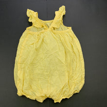 Load image into Gallery viewer, Girls H&amp;M, yellow lightweight cotton romper, GUC, size 1,  