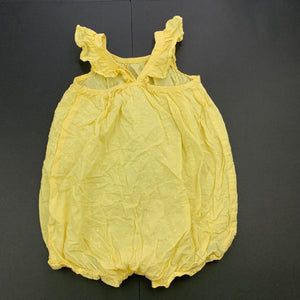 Girls H&M, yellow lightweight cotton romper, GUC, size 1,  