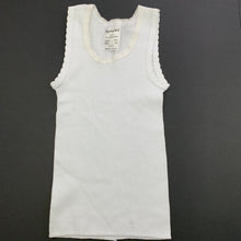 Load image into Gallery viewer, unisex Dymples, white ribbed cotton singlet top, EUC, size 0,  