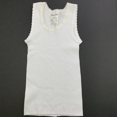 unisex Dymples, white ribbed cotton singlet top, EUC, size 0,  