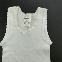 Load image into Gallery viewer, unisex Dymples, white ribbed cotton singlet top, EUC, size 0,  