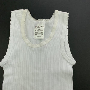unisex Dymples, white ribbed cotton singlet top, EUC, size 0,  