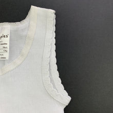 Load image into Gallery viewer, unisex Dymples, white ribbed cotton singlet top, EUC, size 0,  