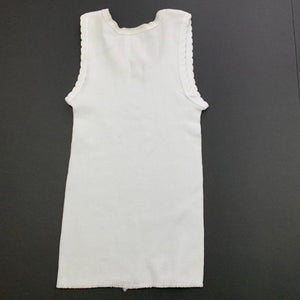 unisex Dymples, white ribbed cotton singlet top, EUC, size 0,  