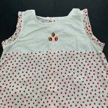 Load image into Gallery viewer, Girls Ollies Place, lightweight cotton dress, strawberries, FUC, size 0, L: 43cm