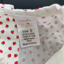 Load image into Gallery viewer, Girls Ollies Place, lightweight cotton dress, strawberries, FUC, size 0, L: 43cm