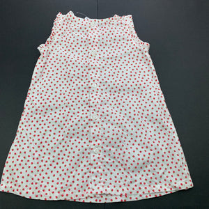 Girls Ollies Place, lightweight cotton dress, strawberries, FUC, size 0, L: 43cm