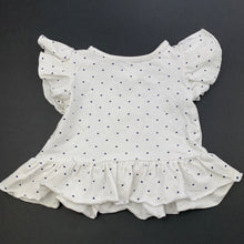 Load image into Gallery viewer, Girls Dymples, white t-shirt / top, lace flowers, FUC, size 000,  