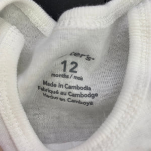 Boys Carters, cotton bodysuit / romper, detachable braces, EUC, size 12 months,  
