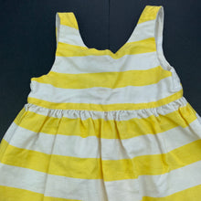 Load image into Gallery viewer, Girls Lottie Clothing, yellow &amp; white stripe casual dress, GUC, size 0, L: 38cm
