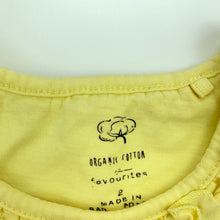 Load image into Gallery viewer, Girls Favourites, yellow organic cotton singlet top, FUC, size 2,  