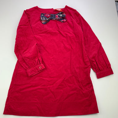 Girls Candy Stripes, corduroy cotton long sleeve dress, EUC, size 8, L: 62cm