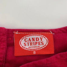 Load image into Gallery viewer, Girls Candy Stripes, corduroy cotton long sleeve dress, EUC, size 8, L: 62cm