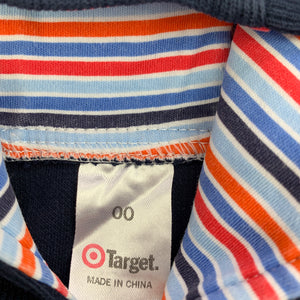 Boys Target, navy cotton hooded top, FUC, size 00,  