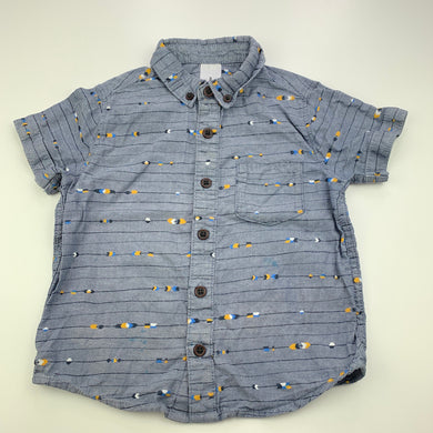 Boys Target, cotton short sleeve shirt, blue marks on front, FUC, size 3,  