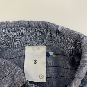 Boys Target, cotton short sleeve shirt, blue marks on front, FUC, size 3,  