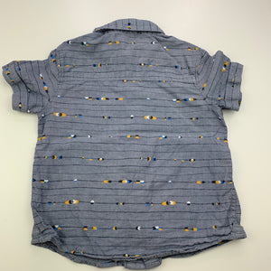 Boys Target, cotton short sleeve shirt, blue marks on front, FUC, size 3,  