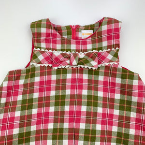 Girls Gymboree, lined checked cotton party dress, GUC, size 1, L: 43cm