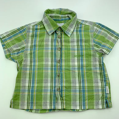 Boys Esprit, checked lightweight cotton short sleeve shirt, GUC, size 6 months,  