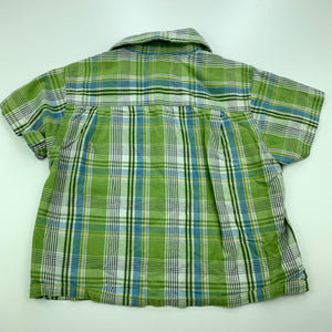 Boys Esprit, checked lightweight cotton short sleeve shirt, GUC, size 6 months,  