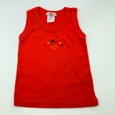 unisex Bright Bots, cotton singlet / tank top, EUC, size 1,  