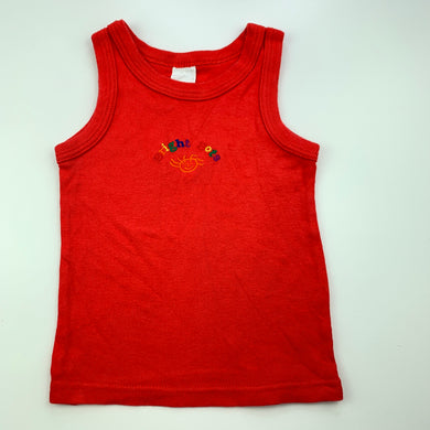 unisex Target, Bright Bots red cotton singlet / tank top, GUC, size 1,  