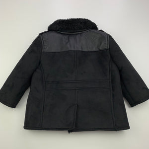 Boys Bardot Junior, fleece lined faux suede jacket / coat, NEW, size 00,  
