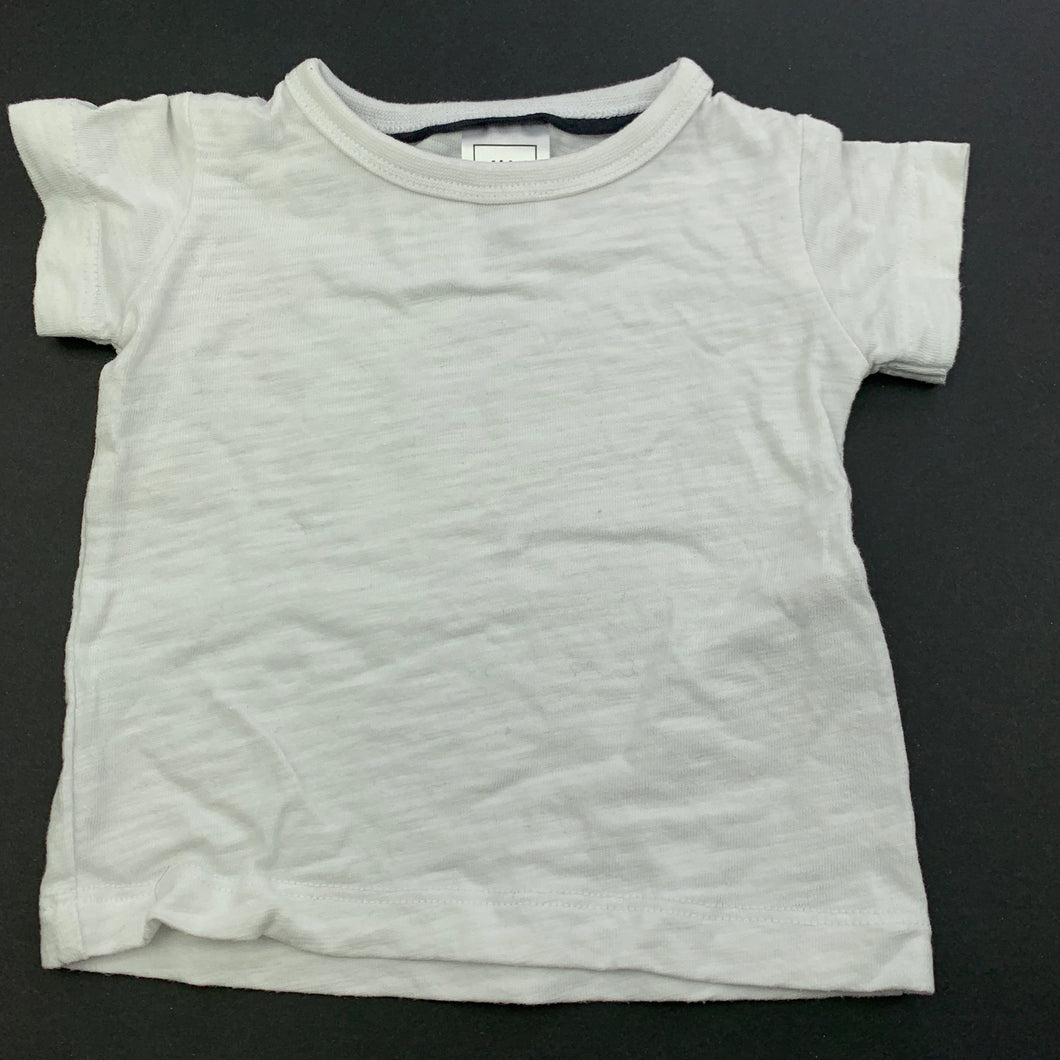 Boys Kids & Co, white cotton t-shirt / top, GUC, size 0000,  