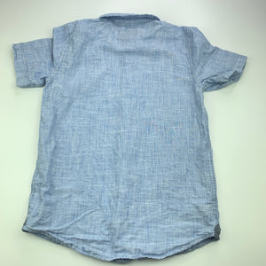 Boys Target, blue cotton short sleeve shirt, light mark on front, FUC, size 10,  