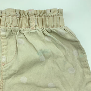 Girls Target, beige cotton shorts, elasticated, FUC, size 6,  