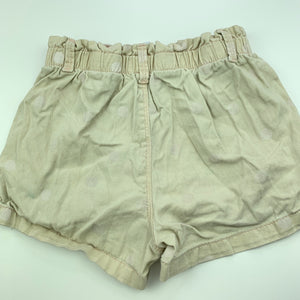 Girls Target, beige cotton shorts, elasticated, FUC, size 6,  
