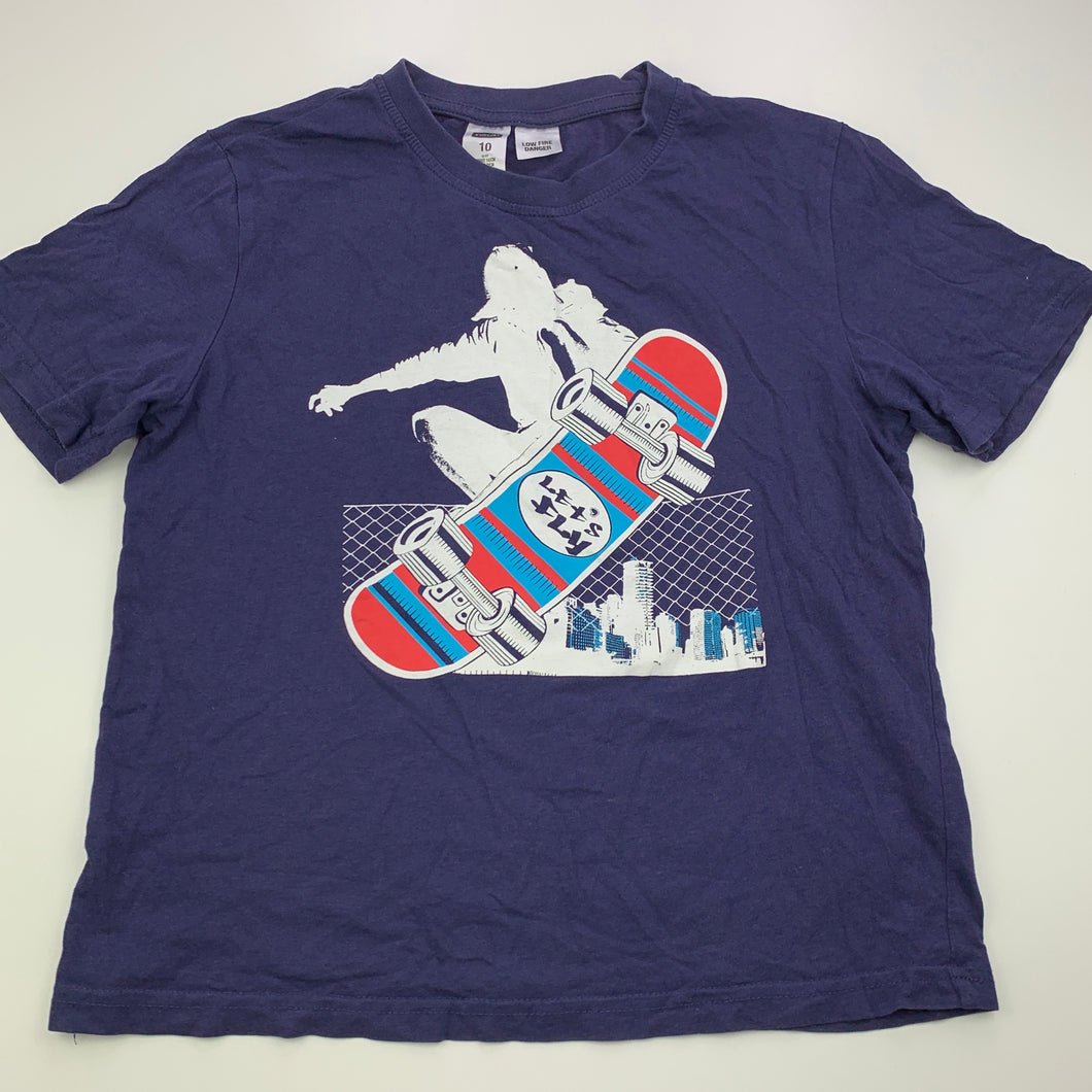 Boys Neon, navy cotton pyjama top, skate, GUC, size 10,  