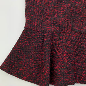 Girls Bardot Junior, lined red & black peplum top, GUC, size 12,  
