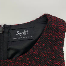 Load image into Gallery viewer, Girls Bardot Junior, lined red &amp; black peplum top, GUC, size 12,  