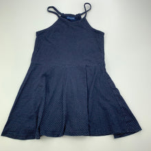 Load image into Gallery viewer, Girls Campus Kids, navy &amp; white spot casual dress, care labels removed, GUC, size 6, L: 54cm