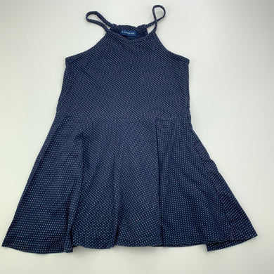 Girls Campus Kids, navy & white spot casual dress, care labels removed, GUC, size 6, L: 54cm