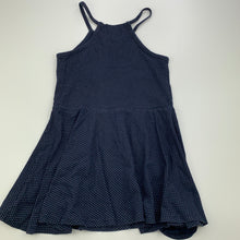 Load image into Gallery viewer, Girls Campus Kids, navy &amp; white spot casual dress, care labels removed, GUC, size 6, L: 54cm