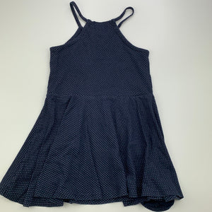 Girls Campus Kids, navy & white spot casual dress, care labels removed, GUC, size 6, L: 54cm