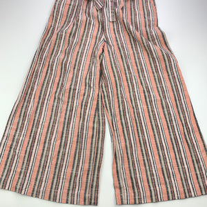 Girls KID, striped viscose / linen wide leg jumpsuit, Inside leg: 49cm, EUC, size 10,  