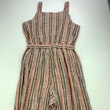Load image into Gallery viewer, Girls KID, striped viscose / linen wide leg jumpsuit, Inside leg: 49cm, EUC, size 10,  