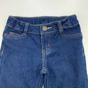 Girls Target, blue stretch denim jeans, adustable, Inside leg: 38.5cm, FUC, size 4,  