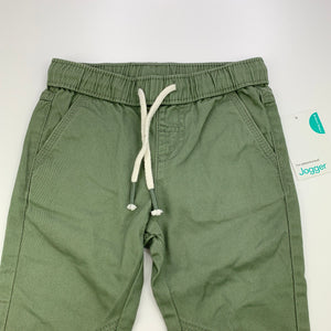 Boys Brilliant Basics, khaki cotton pants, elasticated, Inside leg: 32.5cm, NEW, size 1,  